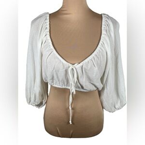 Free People White Peasant Blouse